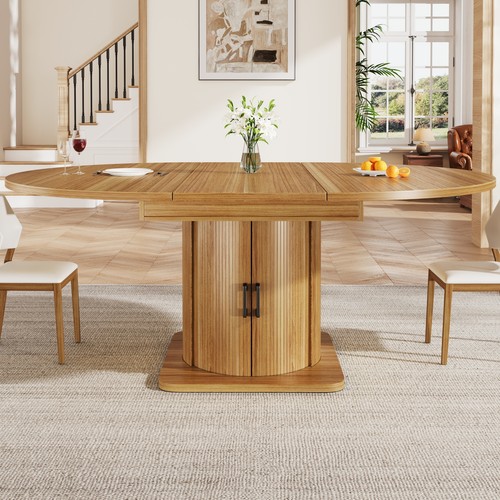 Round extendable dining - round, table