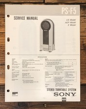 Sony PS-F5 Record Player / Turntable Service Manual *Original*