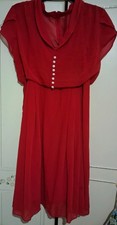 Hell Bunny Red Vintage Inspired Dress Size 20 Fullylined