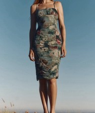 ZARA Floral Print Draped Midi