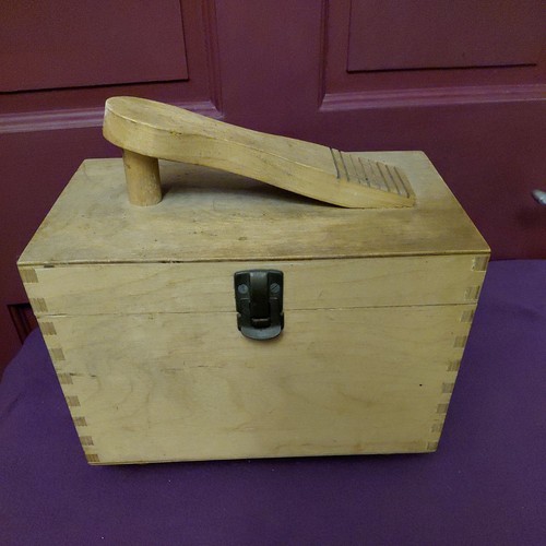 Vintage wood shoe - wood, box