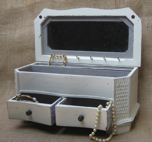 Painted vintage jewelry chest - vintage,