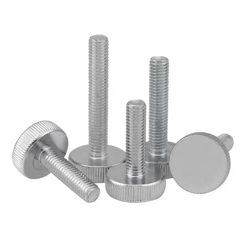 Knurled flat head thumb screws - flat,