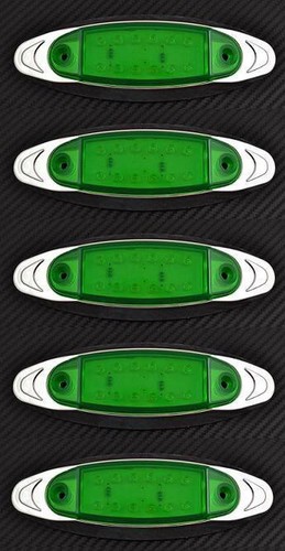12v green chrome led - 5x, marker