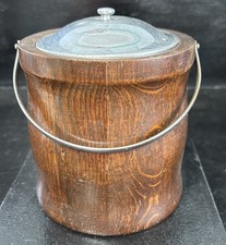Vintage Oak Wooden Tobacco Jar