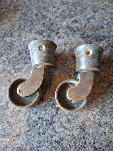 Pair old antique brass - brass, cup