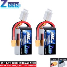 2X Zeee 11.1V 3S LiPo Battery 120C 1500mAh XT60 for RC Car Airplane Helicopter