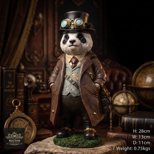 Steampunk panda bear - panda, tiger