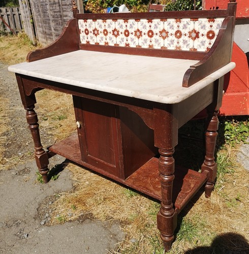 Antique marble wash stand - antique,