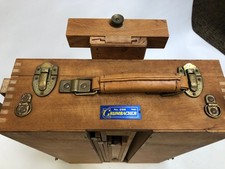 Vintage Grumbacher 286 France Artist's Portable Travel Easel Paint Box Case Wood