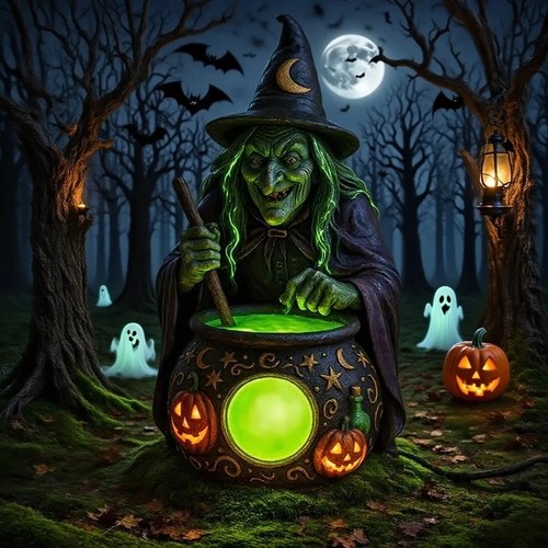 Halloween witch cauldron - halloween,