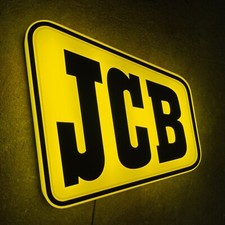 JCB BADGE LED ILLUMINATED LIGHT UP GARAGE SIGN excavator loader forklift digger
