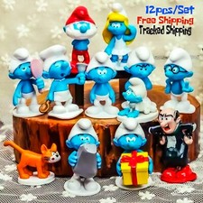 Smurfs Cake Toppers birthday cake figures toys decoration baking kids 12pcs