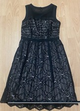 Black Lace Knee Length Evening