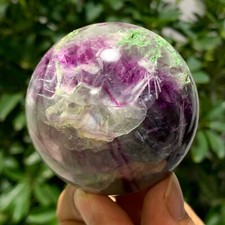 385G Natural beautiful colorful fluorite quartz crystal ballsphere healing