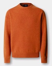 HACKETT Jumper Mens XL Burnt Orange Pure Lambswool Crew Neck