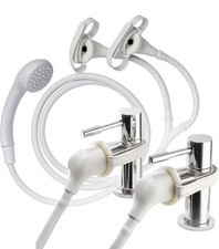 Croydex Secura Shower Head and Hose - Easy Install Push on Shower Attachment for