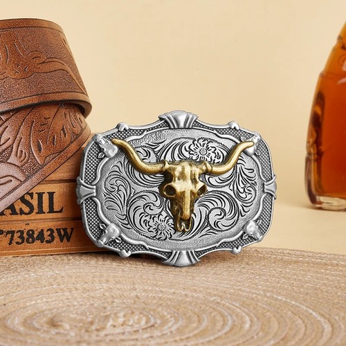Western belt buckle - western, initial