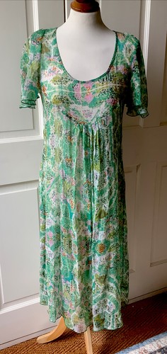 Antik batik green floral silk - antik,
