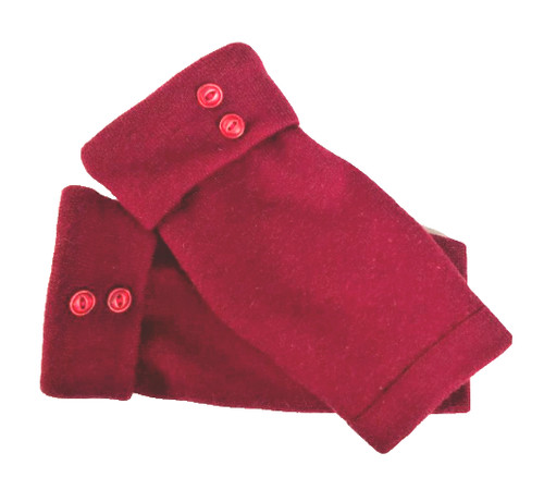 Fingerless gloves red dark - gloves,