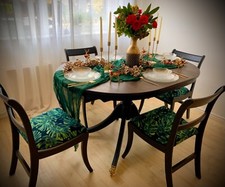 vintage dining table and 4
