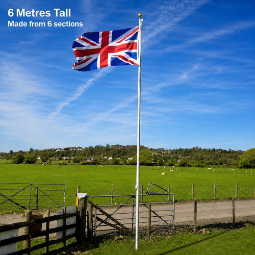 20ft flagpole aluminium - 6m,