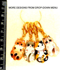 Stitch Markers Stitch Holders for Knitting Crochet Choices of Cute Cat Designs