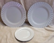 2 Johnson Bros Regency White Dinner Plates 1 Side Tea Plate Swirl Vintage Retro