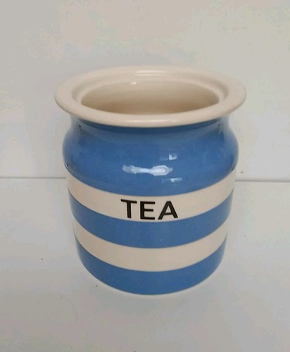 Green cornishware tea - cornishware, jar