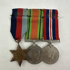Second World War British Army Medal Trio Set With Ribbons
