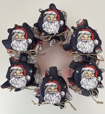 6 Christmas blue Santa head