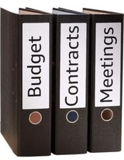 100 Self-Adhesive Lever Arch File Labels, 192mm x 61mm.  4 Labels per 25 Sheet