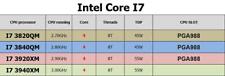 Intel Core i7 3820QM,i7 3840QM,i7-3920XM,i7-3940XM,PGA 988B CPU Processor