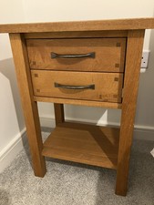 Laura Ashley Milton Side Table With Two Drawers, Solid Oak