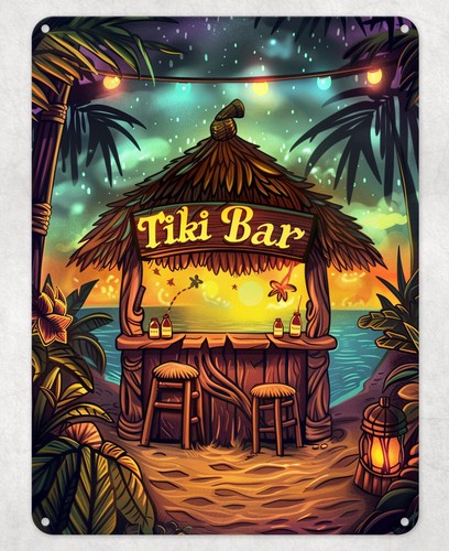 Tiki bar beach hut metal - hut,