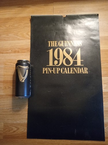 1984 guinness calendar pin - calendar, pin-up