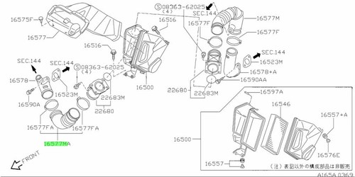 Hose assembly air duct for - air,