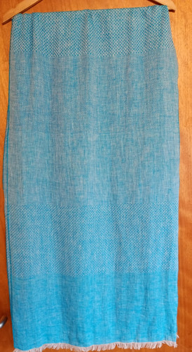 Turquoise 100 linen scarf - turquoise,