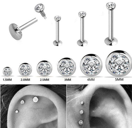 Pair prong diamond cut silver - diamond,
