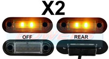 2 x 12V/24V FLUSH FIT AMBER LED SIDE MARKER LAMPS / LIGHTS TRUCK VAN KELSA BAR