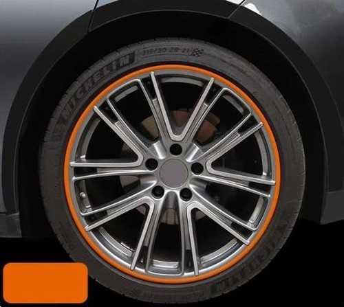 Orange alloy wheel protectors - wheel,