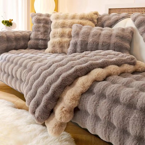 Soft sofa cover plush couch - soft,