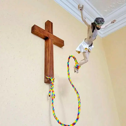 Jumping jesus crucifix - jumping,