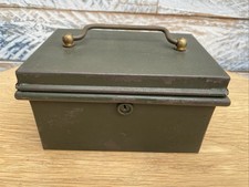 Vintage Green Metal Cash Box