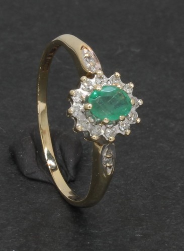 Carat yellow gold emerald - 9, &