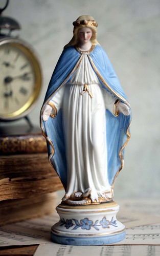 Antique mary porcelain statue - mary,