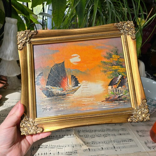 Vintage framed oil painting