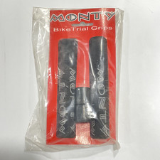 NOS Monty Trials Bike Grips 140mm BMX Vintage New Black Handlebar