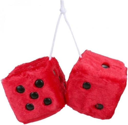 Furry dice car mirror - furry, hanging