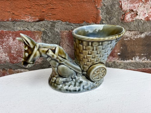 Shamrock pottery donkey - pottery,